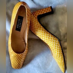 Stuart Weitzman Yellow Snakeskin Women's Shoes